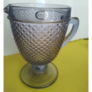 Vintage Abbott Purple Glass Diamaond Point Pitcher 7 3/4" Tall